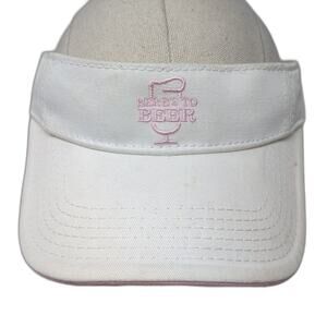 Here's To Beer Golf Strapback Sun Visor Cap White One Size Adjustable The Game